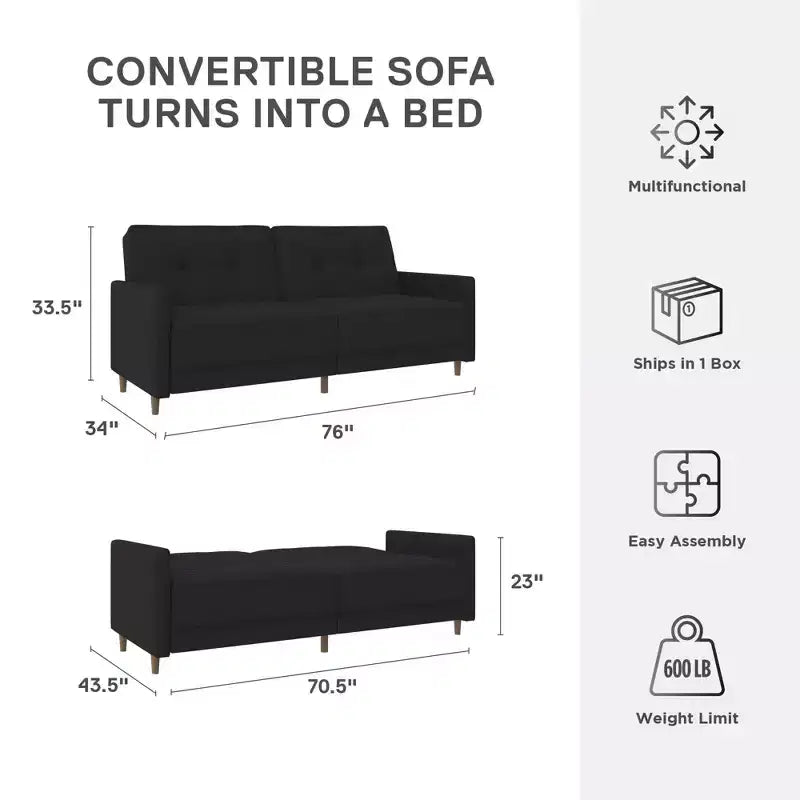 Divano letto futon convertibile Coil - Divano letto per piccoli spazi