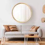 Specchio rotondo da parete in legno - Accento decorativo per la casa