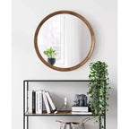 Specchio rotondo da parete in legno - Accento decorativo per la casa