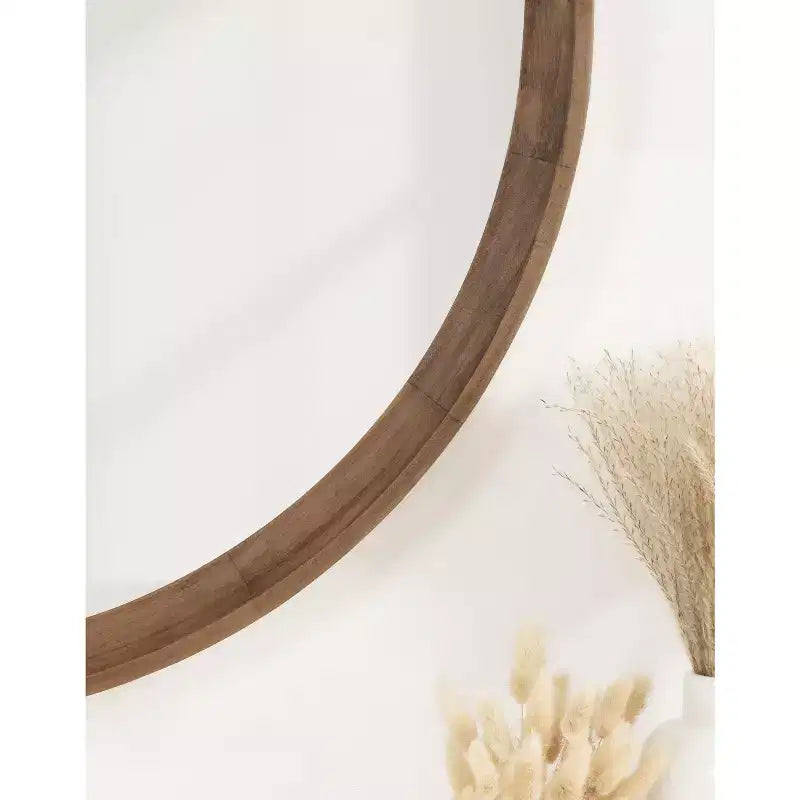 Specchio rotondo da parete in legno - Accento decorativo per la casa