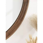 Specchio rotondo da parete in legno - Accento decorativo per la casa