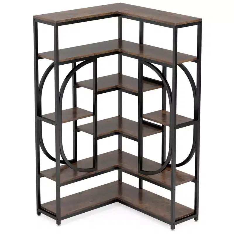 Tribesigns L-Shaped 7-Shelf Corner Bookcase