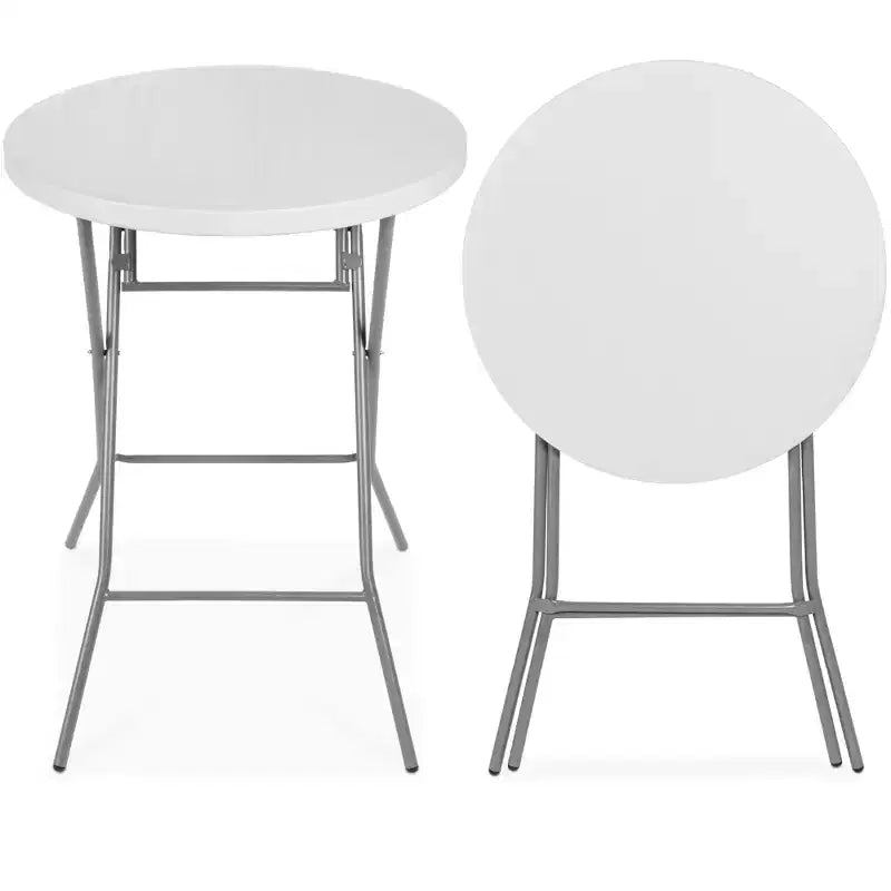 Tavolo pieghevole rotondo da bar 32" nero/bianco, 2 posti, da interno/esterno