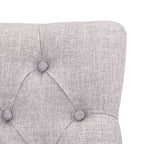 Sgabello da bar con schienale ad ala, imbottito in lino, con bottoni, 74 cm, set da 2 - Grigio chiaro