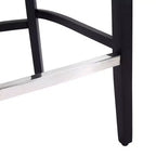 Sgabello da bar con schienale ad ala, imbottito in lino, con bottoni, 74 cm, set da 2 - Grigio chiaro