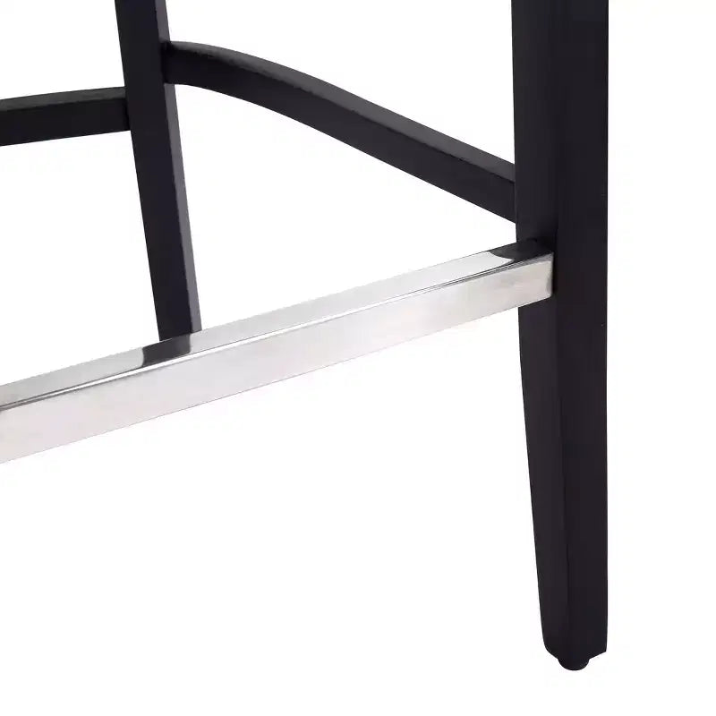 Sgabello da bar con schienale ad ala, imbottito in lino, con bottoni, 74 cm, set da 2 - Grigio chiaro