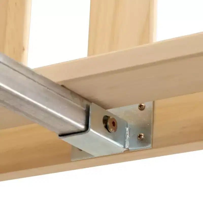 Struttura Letto a Piattaforma Matrimoniale Classica in Legno Massello con Testiera a Doghe
