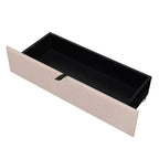 Letto a piattaforma imbottito Full/Queen con testiera contenitore, letto estraibile, 2 cassetti e porte USB
