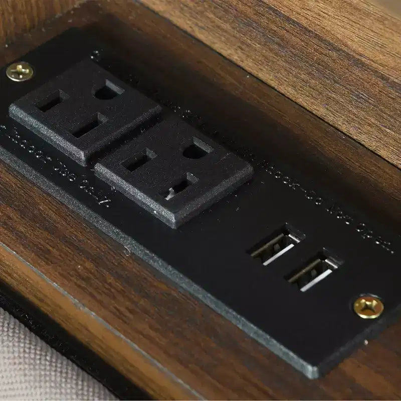 Letto a piattaforma imbottito Full/Queen con testiera contenitore, letto estraibile, 2 cassetti e porte USB