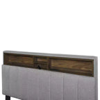 Letto a piattaforma imbottito Full/Queen con testiera contenitore, letto estraibile, 2 cassetti e porte USB