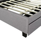Letto a piattaforma imbottito Full/Queen con testiera contenitore, letto estraibile, 2 cassetti e porte USB