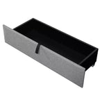 Letto a piattaforma imbottito Full/Queen con testiera contenitore, letto estraibile, 2 cassetti e porte USB