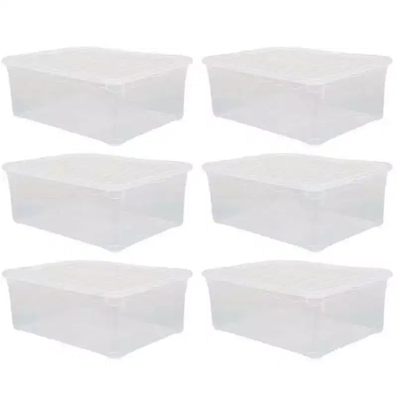 Scatole per Scarpe Trasparenti con Coperchio - Organizer Impilabile in Plastica per Armadi e Sneakers