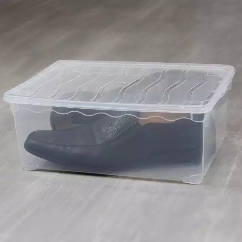Scatole per Scarpe Trasparenti con Coperchio - Organizer Impilabile in Plastica per Armadi e Sneakers