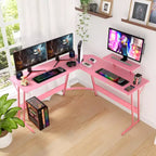 Scrivania ad angolo a L per gaming e computer con ampio ripiano