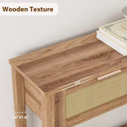 Tavolino da Ingresso con 2 Cassetti, Consolle per Ingresso, Tavolino da Divano in Legno con Contenitore, Consolle Bohemien per Soggiorno, Tavolo per Corridoio e Foyer