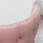 Poltroncina d'appoggio contemporanea in velluto rosa con borchie