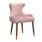 Poltroncina d'appoggio contemporanea in velluto rosa con borchie