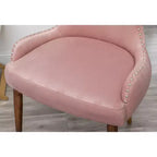 Poltroncina d'appoggio contemporanea in velluto rosa con borchie