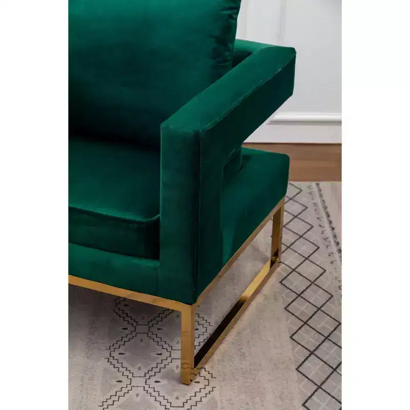 Poltrona d'accento contemporanea imbottita verde