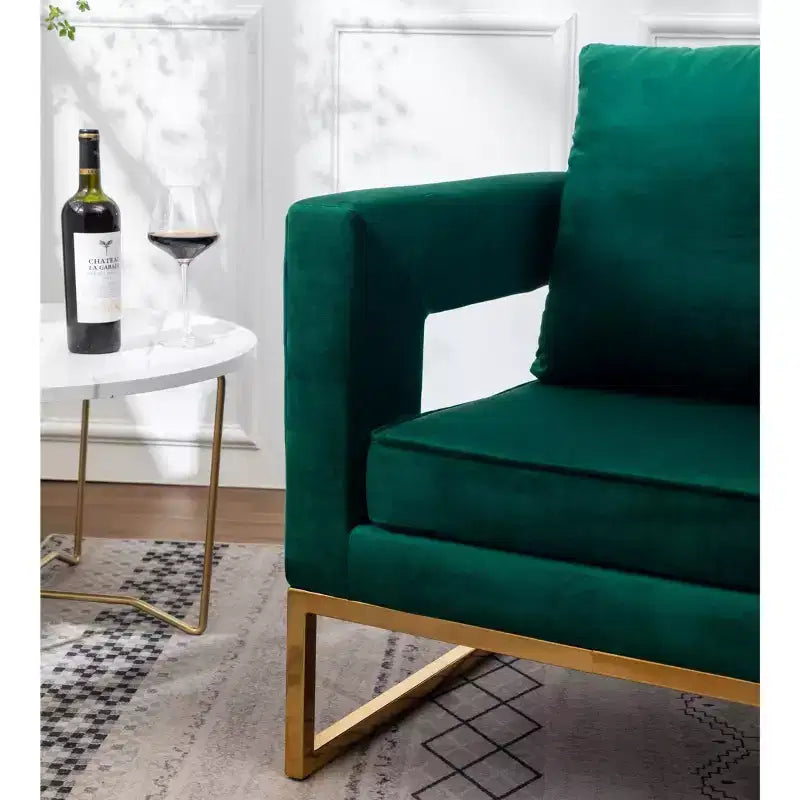 Poltrona d'accento contemporanea imbottita verde