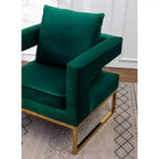Poltrona d'accento contemporanea imbottita verde