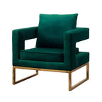 Poltrona d'accento contemporanea imbottita verde