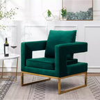 Poltrona d'accento contemporanea imbottita verde