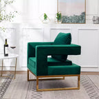 Poltrona d'accento contemporanea imbottita verde