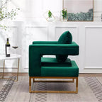 Poltrona d'accento contemporanea imbottita verde
