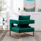 Poltrona d'accento contemporanea imbottita verde