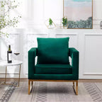 Poltrona d'accento contemporanea imbottita verde