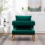 Poltrona d'accento contemporanea imbottita verde