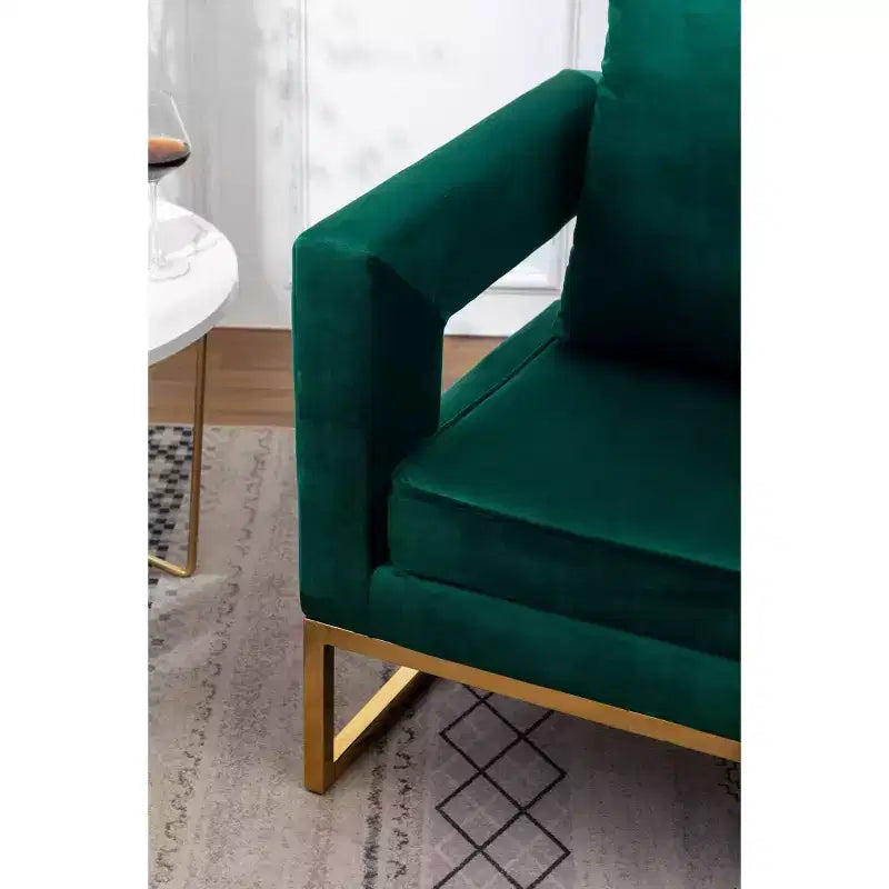 Poltrona d'accento contemporanea imbottita verde