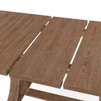 Set da pranzo da 7 pezzi in tessuto e legno con finitura chiara