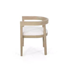 Set da pranzo da 7 pezzi in tessuto e legno con finitura chiara