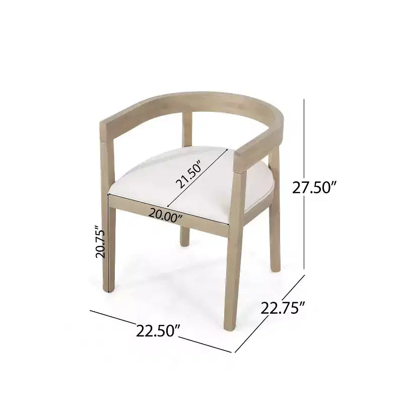 Set da pranzo da 7 pezzi in tessuto e legno con finitura chiara
