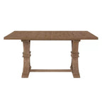 Set da pranzo da 7 pezzi in tessuto e legno con finitura chiara