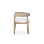 Set da pranzo da 7 pezzi in tessuto e legno con finitura chiara