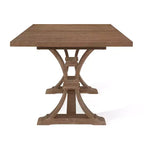 Set da pranzo da 7 pezzi in tessuto e legno con finitura chiara