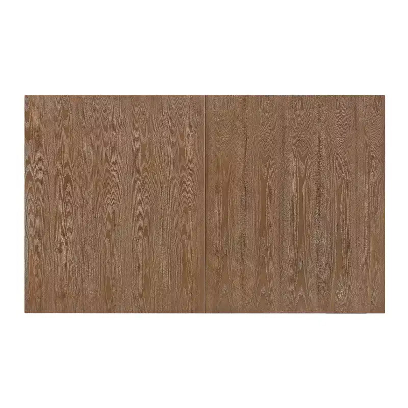 Set da pranzo da 7 pezzi in tessuto e legno con finitura chiara