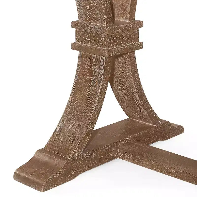 Set da pranzo da 7 pezzi in tessuto e legno con finitura chiara