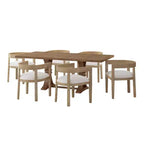 Christopher Knight Home 7pc Hudson Fabric and Wood Dining Set Light